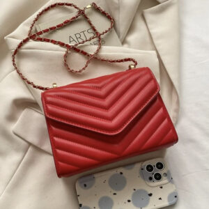 Red Quilted Shoulder Bag