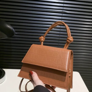 Brown Knot Detail Crossbody Bag
